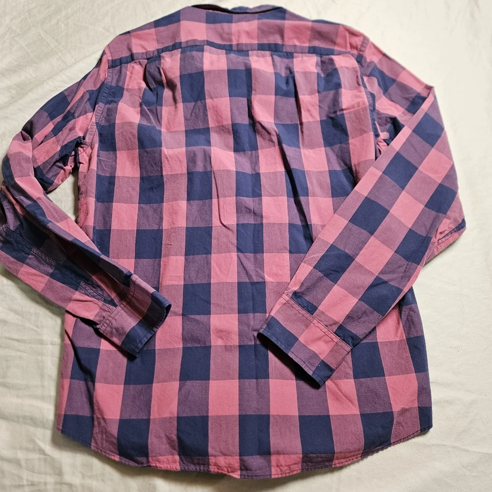 J.CREW Men's Slim Fit Shirts Bundle Of 2 Size Large Plaid‎ Gingham Buffalo Check
